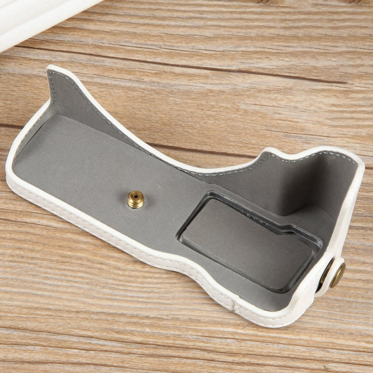 For Canon EOS R50 1/4 inch Thread PU Leather Camera Half Case Base(White) - Half Case by PMC TechLife | Online Shopping South Africa | PMC TechLife | Buy Now Pay Later Mobicred