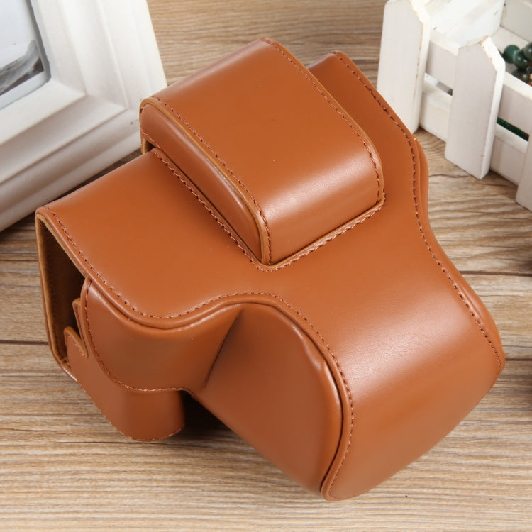 For Canon EOS R50 Full Body Magnetic Leather Camera Case Bag with Strap, Regular Edition(Brown) - Leather Bag by PMC TechLife | Online Shopping South Africa | PMC TechLife | Buy Now Pay Later Mobicred