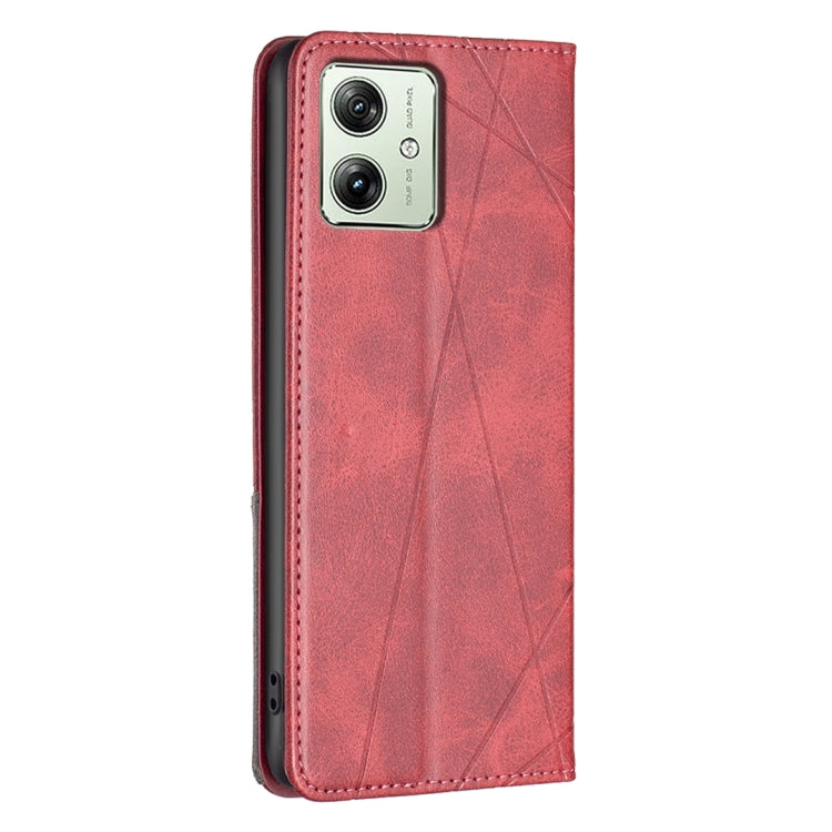 For Motorola Moto G54 5G EU Edition Rhombus Texture Magnetic Leather Phone Case(Red) - free shipping - PMC TechLife - Order now!