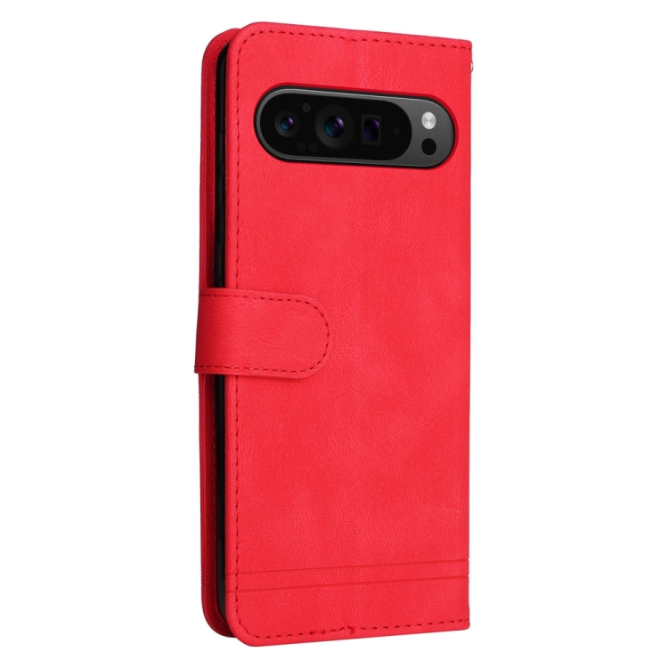 For Google Pixel 9 Pro Skin Feel Life Tree Metal Button Leather Phone Case(Red) - Google Cases by PMC TechLife | Online Shopping South Africa | PMC TechLife | Buy Now Pay Later Mobicred
