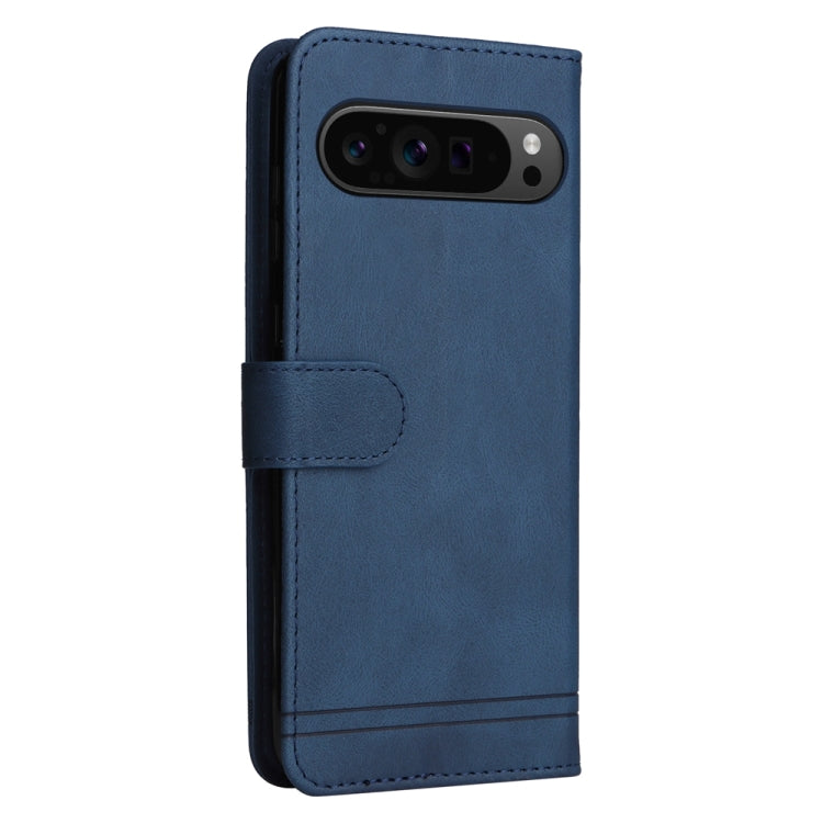 For Google Pixel 9 Pro Skin Feel Life Tree Metal Button Leather Phone Case(Blue) - Google Cases by PMC TechLife | Online Shopping South Africa | PMC TechLife | Buy Now Pay Later Mobicred