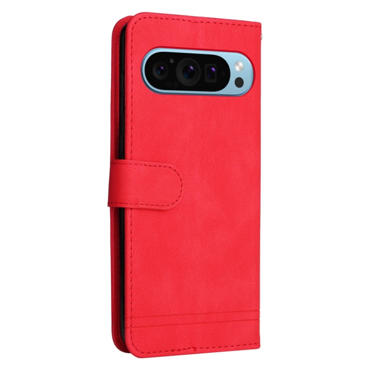 For Google Pixel 9 Skin Feel Life Tree Metal Button Leather Phone Case(Red) - Google Cases by PMC TechLife | Online Shopping South Africa | PMC TechLife | Buy Now Pay Later Mobicred