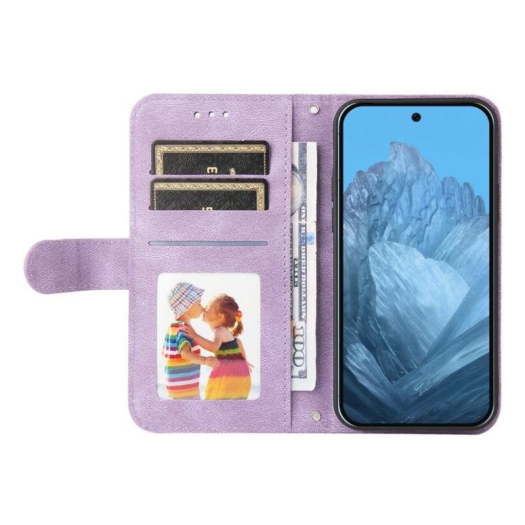 For Google Pixel 9 Skin Feel Life Tree Metal Button Leather Phone Case(Purple) - Google Cases by PMC TechLife | Online Shopping South Africa | PMC TechLife | Buy Now Pay Later Mobicred