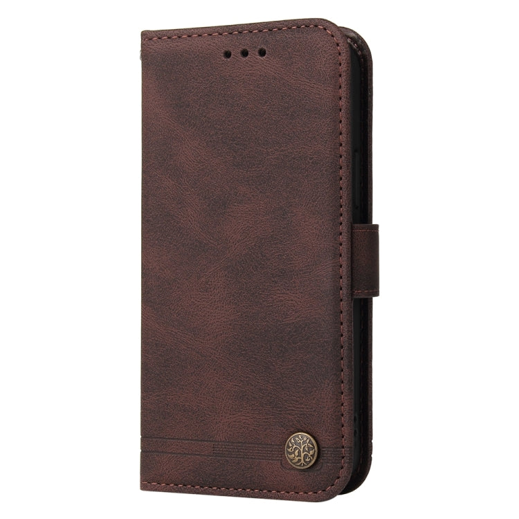For Google Pixel 9 Skin Feel Life Tree Metal Button Leather Phone Case(Brown) - Google Cases by PMC TechLife | Online Shopping South Africa | PMC TechLife | Buy Now Pay Later Mobicred