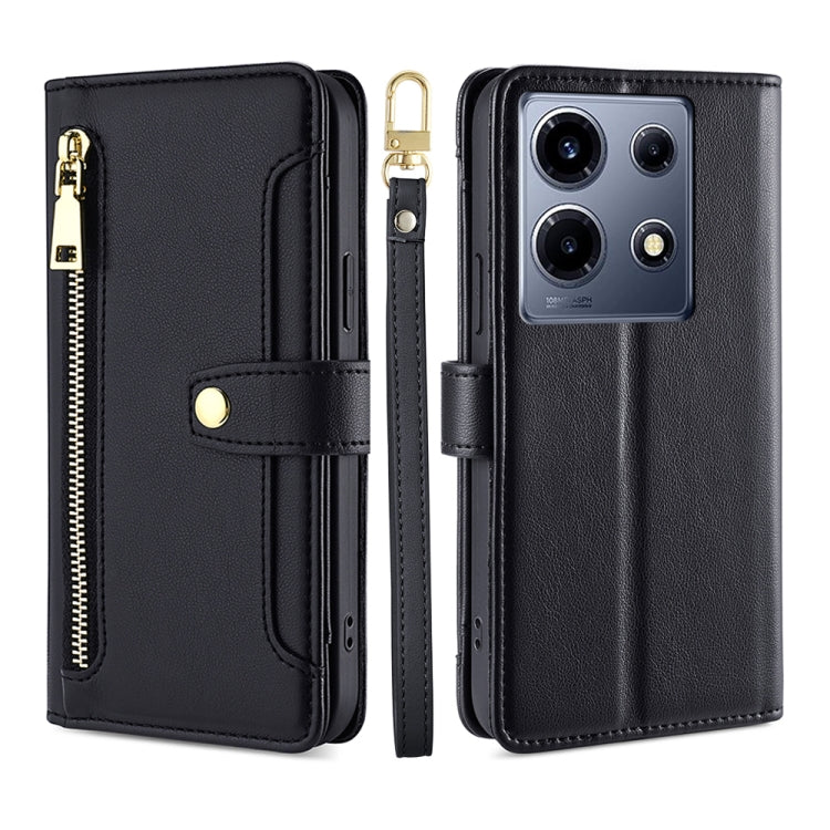For Infinix Note 30 VIP 5G Sheep Texture Cross-body Zipper Wallet Leather Phone Case(Black) - Infinix Cases by PMC TechLife | Online Shopping South Africa | PMC TechLife | Buy Now Pay Later Mobicred