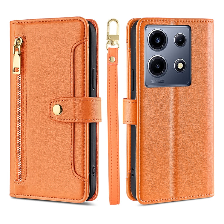 For Infinix Note 30 VIP 5G Sheep Texture Cross-body Zipper Wallet Leather Phone Case(Orange) - Infinix Cases by PMC TechLife | Online Shopping South Africa | PMC TechLife | Buy Now Pay Later Mobicred