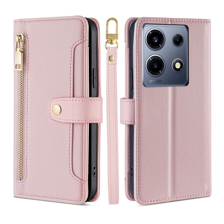 For Infinix Note 30 VIP 5G Sheep Texture Cross-body Zipper Wallet Leather Phone Case(Pink) - Infinix Cases by PMC TechLife | Online Shopping South Africa | PMC TechLife | Buy Now Pay Later Mobicred