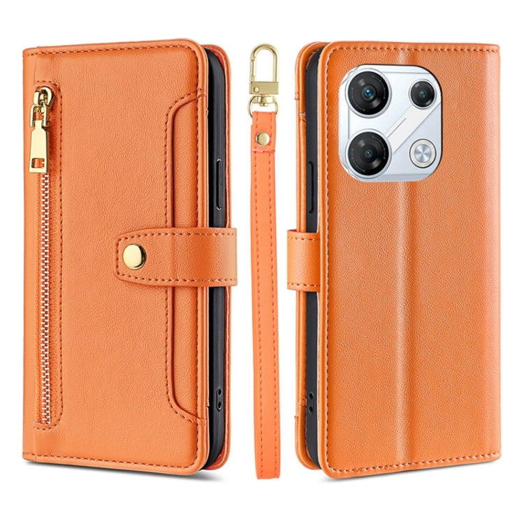 For Infinix GT 10 Pro 5G Sheep Texture Cross-body Zipper Wallet Leather Phone Case(Orange) - Infinix Cases by PMC TechLife | Online Shopping South Africa | PMC TechLife | Buy Now Pay Later Mobicred