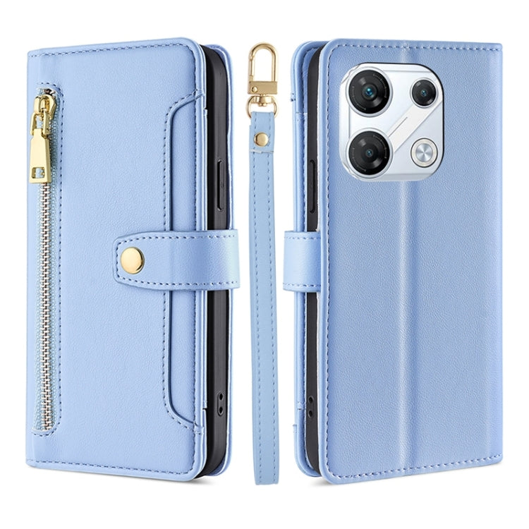 For Infinix GT 10 Pro 5G Sheep Texture Cross-body Zipper Wallet Leather Phone Case(Blue) - Infinix Cases by PMC TechLife | Online Shopping South Africa | PMC TechLife | Buy Now Pay Later Mobicred