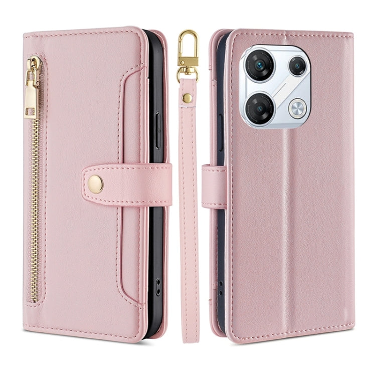 For Infinix GT 10 Pro 5G Sheep Texture Cross-body Zipper Wallet Leather Phone Case(Pink) - Infinix Cases by PMC TechLife | Online Shopping South Africa | PMC TechLife | Buy Now Pay Later Mobicred