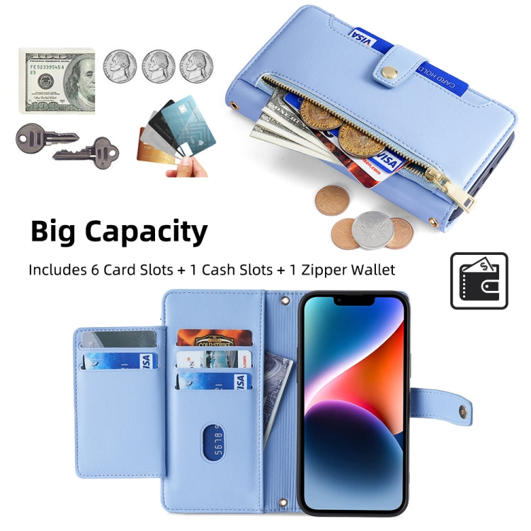 For Infinix Note 40 Pro 4G Sheep Texture Cross-body Zipper Wallet Leather Phone Case(Blue) - Infinix Cases by PMC TechLife | Online Shopping South Africa | PMC TechLife | Buy Now Pay Later Mobicred