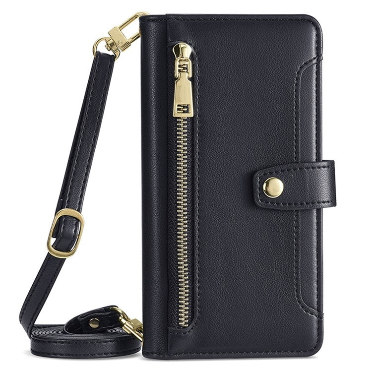 For Infinix Zero 40 4G Sheep Texture Cross-body Zipper Wallet Leather Phone Case(Black) - Infinix Cases by PMC TechLife | Online Shopping South Africa | PMC TechLife | Buy Now Pay Later Mobicred