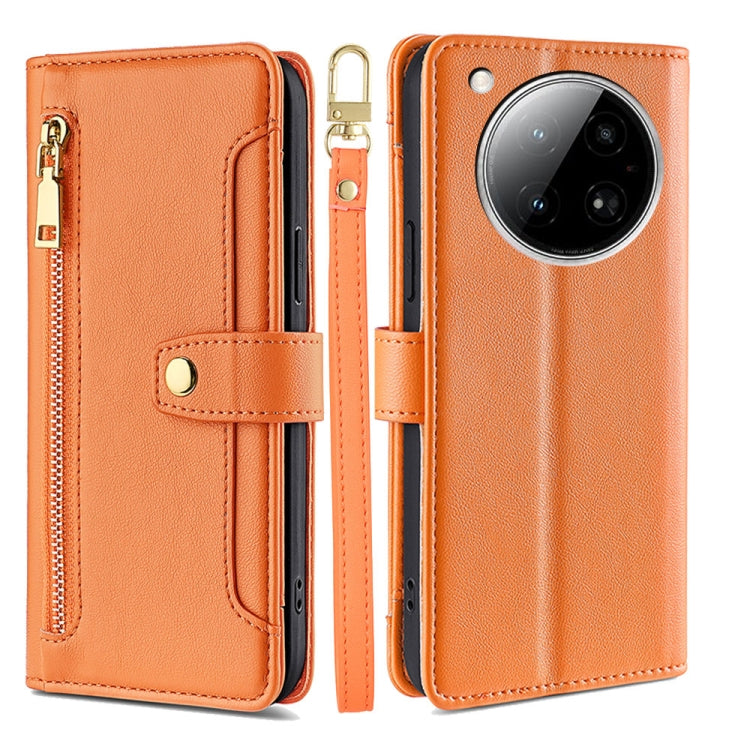 For Infinix Zero 40 4G Sheep Texture Cross-body Zipper Wallet Leather Phone Case(Orange) - Infinix Cases by PMC TechLife | Online Shopping South Africa | PMC TechLife | Buy Now Pay Later Mobicred