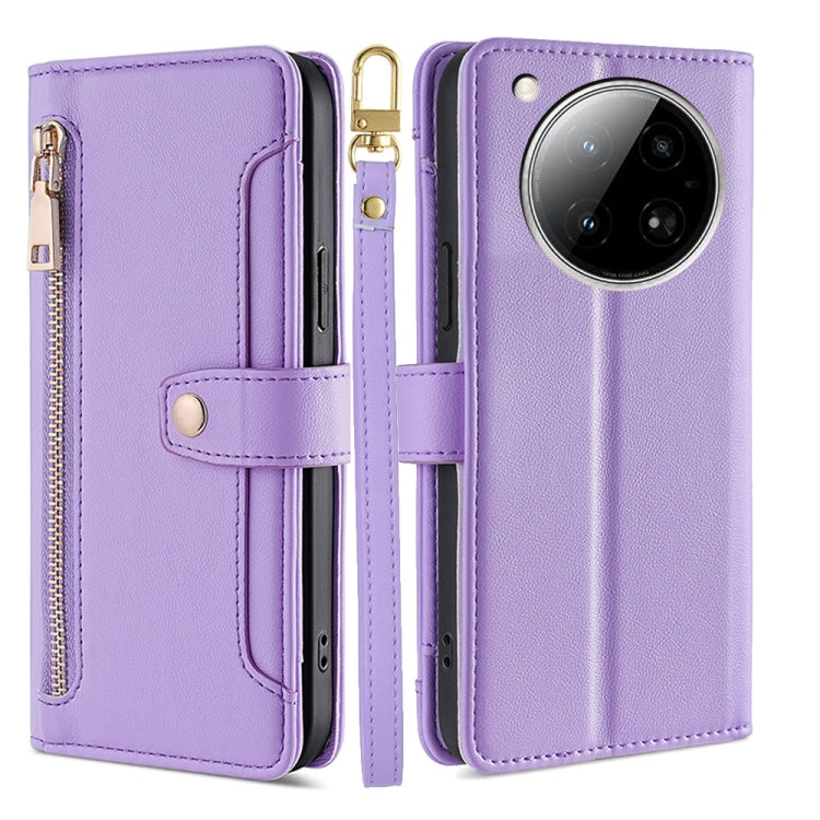 For Infinix Zero 40 4G Sheep Texture Cross-body Zipper Wallet Leather Phone Case(Purple) - Infinix Cases by PMC TechLife | Online Shopping South Africa | PMC TechLife | Buy Now Pay Later Mobicred