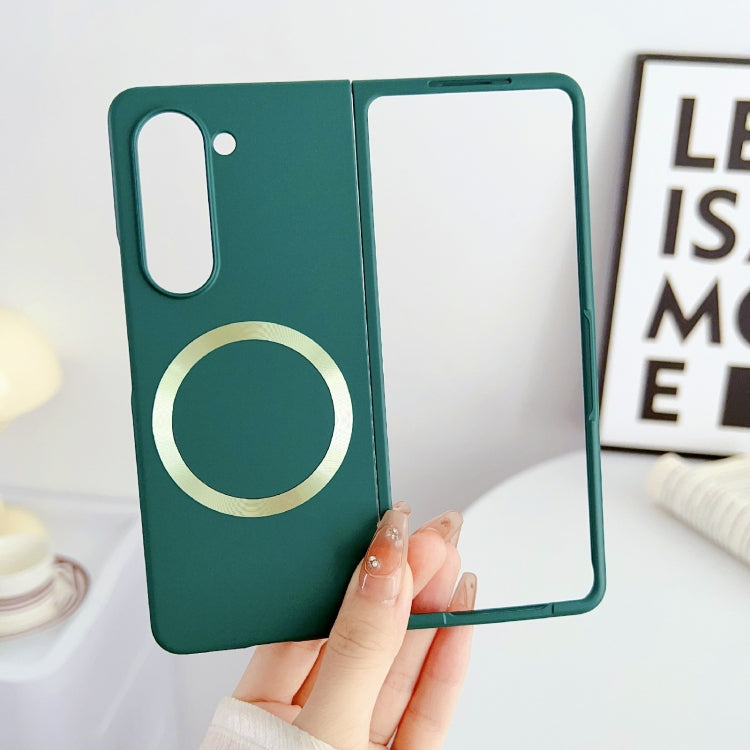 For Samsung Galaxy Z Fold5 Skin Feel Magsafe Magnetic Shockproof PC Phone Case(Dark Green) - Galaxy Z Fold5 Cases by PMC TechLife | Online Shopping South Africa | PMC TechLife