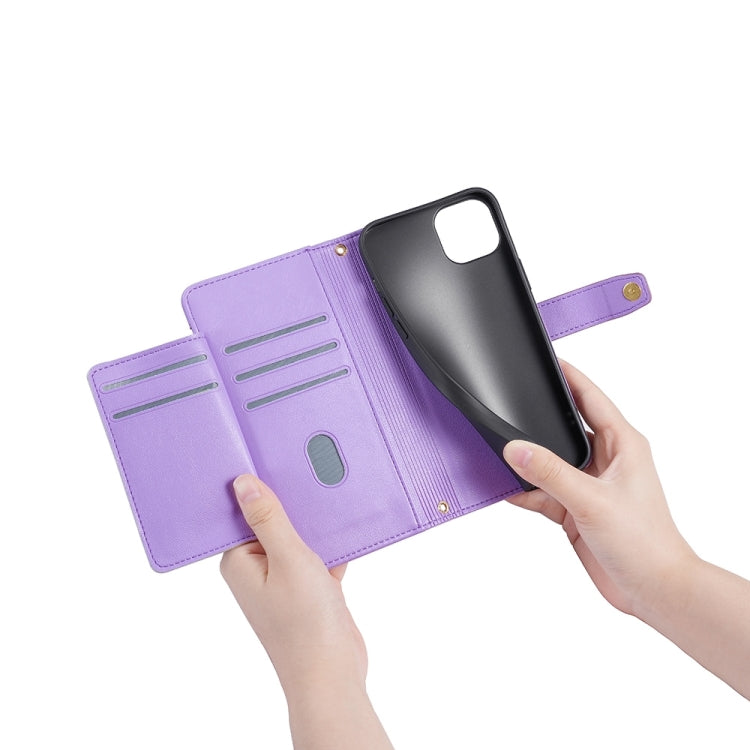 For Tecno Pova 5 Pro Sheep Texture Cross-body Zipper Wallet Leather Phone Case(Purple) - Tecno Cases by PMC TechLife | Online Shopping South Africa | PMC TechLife | Buy Now Pay Later Mobicred