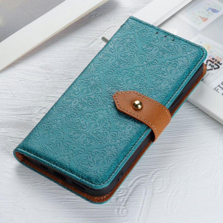 For iPhone 16e European Floral Embossed Leather Phone Case(Blue) - free shipping - PMC TechLife - Order now!