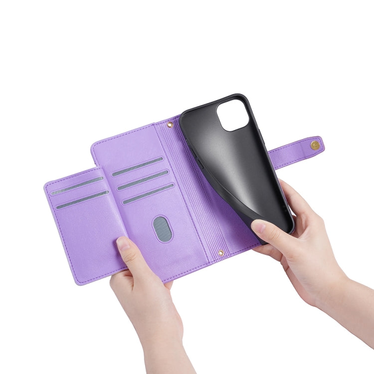 For Sharp Aqous Wish3 Sheep Texture Cross-body Zipper Wallet Leather Phone Case(Purple) - More Brand by PMC TechLife | Online Shopping South Africa | PMC TechLife | Buy Now Pay Later Mobicred