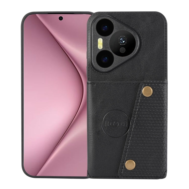 For Huawei Pura 70 Pro Double Buckle Card Slots Magnetic Phone Case(Black) - Huawei Cases by PMC TechLife | Online Shopping South Africa | PMC TechLife | Buy Now Pay Later Mobicred