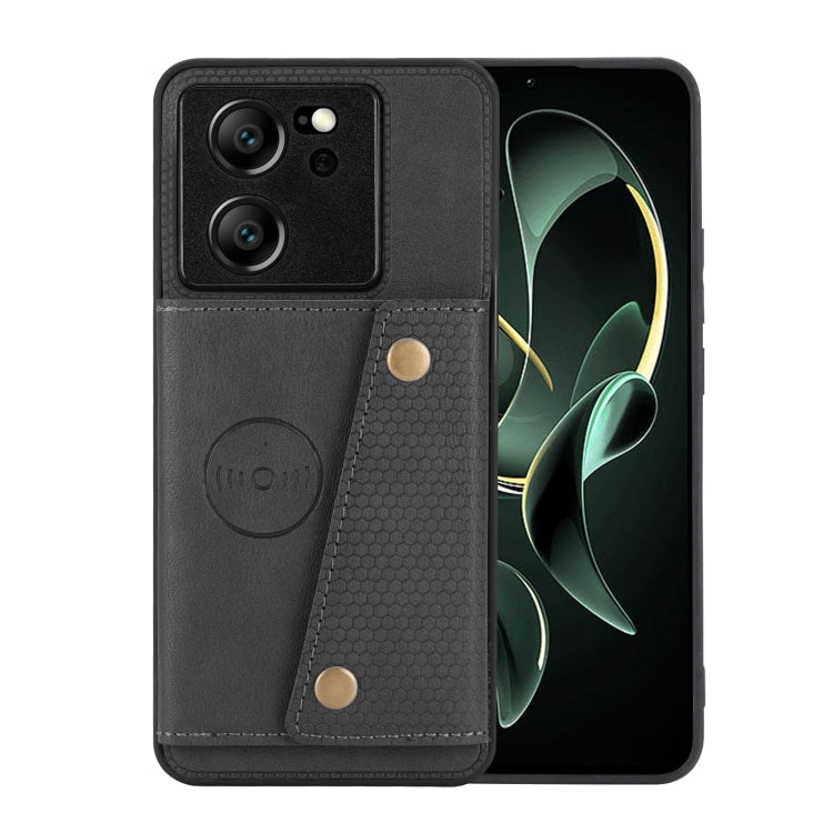 For Xiaomi 13T / Redmi K60 Ultra Double Buckle Card Slots Magnetic Phone Case(Black) - Xiaomi Cases by PMC TechLife | Online Shopping South Africa | PMC TechLife | Buy Now Pay Later Mobicred