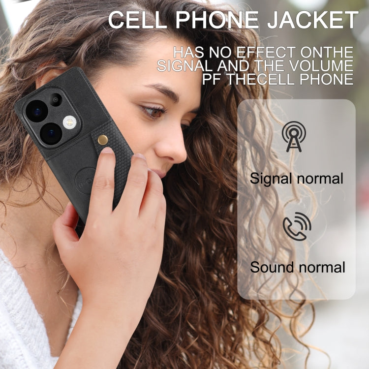 For Xiaomi Redmi Note 13 Pro 4G Global Double Buckle Card Slots Magnetic Phone Case(Black) - Note 13 Pro Cases by PMC TechLife | Online Shopping South Africa | PMC TechLife | Buy Now Pay Later Mobicred