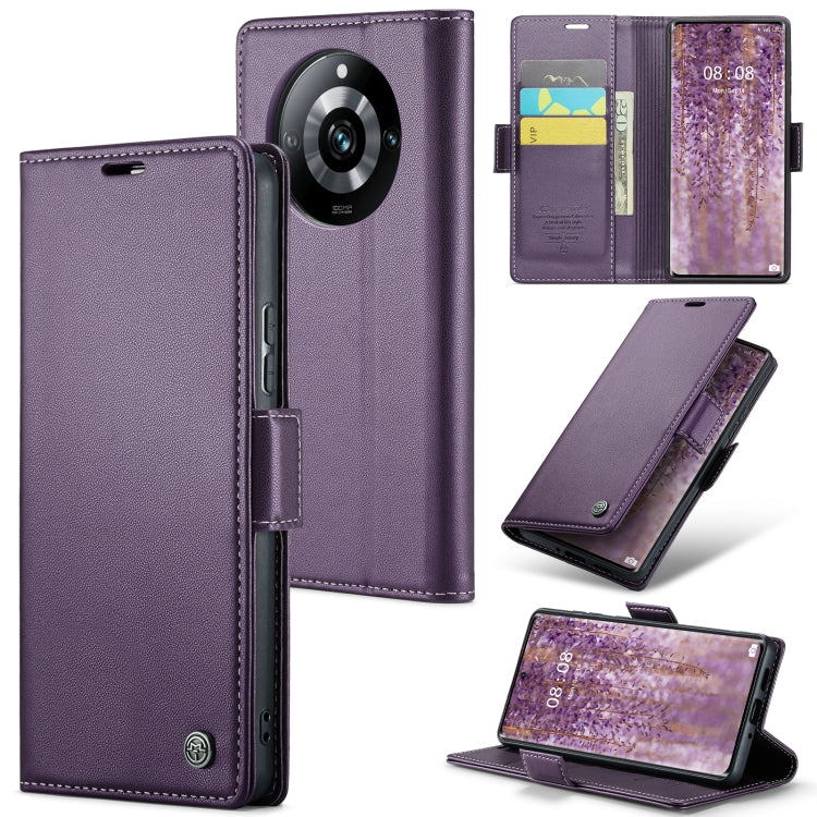 For Realme 11 Pro/11 Pro+ CaseMe 023 Butterfly Buckle Litchi Texture RFID Anti-theft Leather Phone Case(Pearly Purple) - Realme Cases by CaseMe | Online Shopping South Africa | PMC Jewellery | Buy Now Pay Later Mobicred
