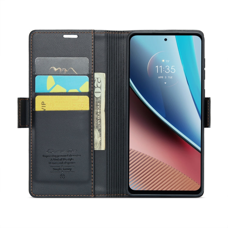For Motorola Moto G Stylus 5G 2023 CaseMe 023 Butterfly Buckle Litchi Texture RFID Anti-theft Leather Phone Case(Black) - Motorola Cases by CaseMe | Online Shopping South Africa | PMC TechLife | Buy Now Pay Later Mobicred