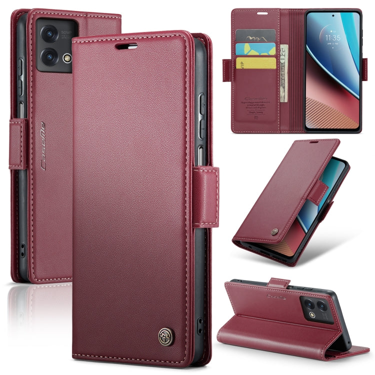 For Motorola Moto G Stylus 5G 2023 CaseMe 023 Butterfly Buckle Litchi Texture RFID Anti-theft Leather Phone Case(Wine Red) - free shipping - PMC Jewellery - Order now!