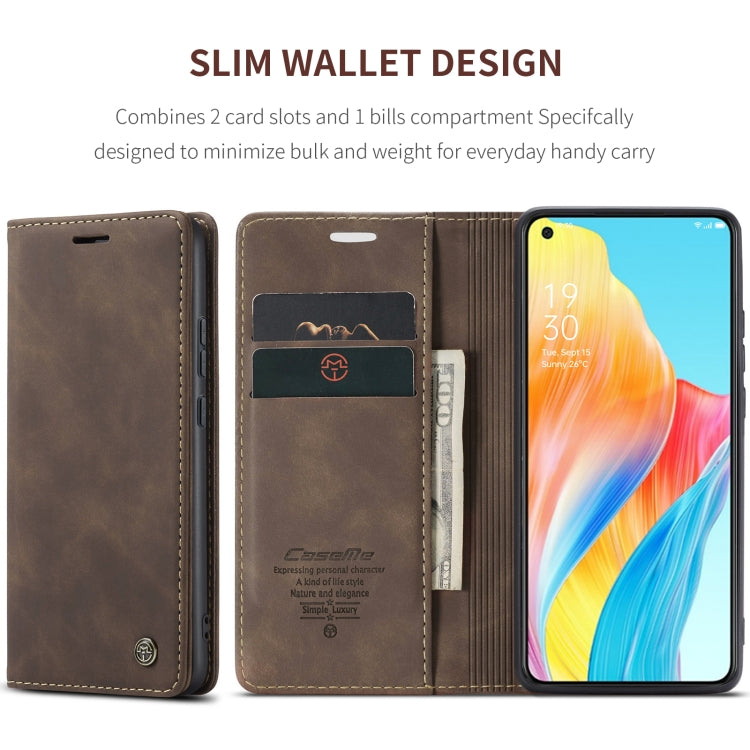 For OPPO A78 4G CaseMe 013 Multifunctional Horizontal Flip Leather Phone Case(Coffee) - OPPO Cases by CaseMe | Online Shopping South Africa | PMC Jewellery | Buy Now Pay Later Mobicred