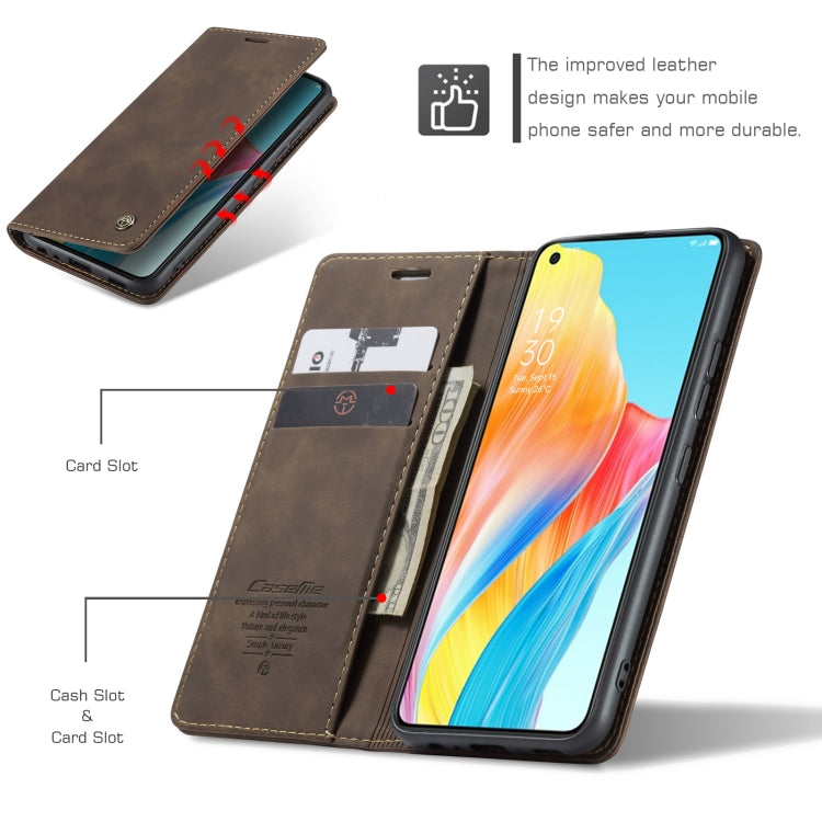 For OPPO A78 4G CaseMe 013 Multifunctional Horizontal Flip Leather Phone Case(Coffee) - OPPO Cases by CaseMe | Online Shopping South Africa | PMC Jewellery | Buy Now Pay Later Mobicred
