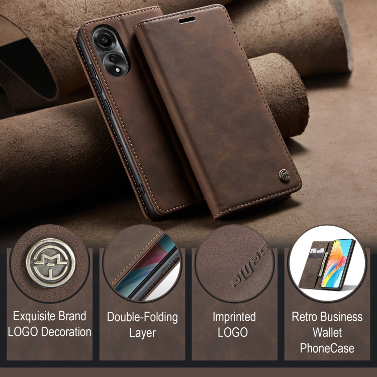 For OPPO A78 4G CaseMe 013 Multifunctional Horizontal Flip Leather Phone Case(Coffee) - OPPO Cases by CaseMe | Online Shopping South Africa | PMC Jewellery | Buy Now Pay Later Mobicred
