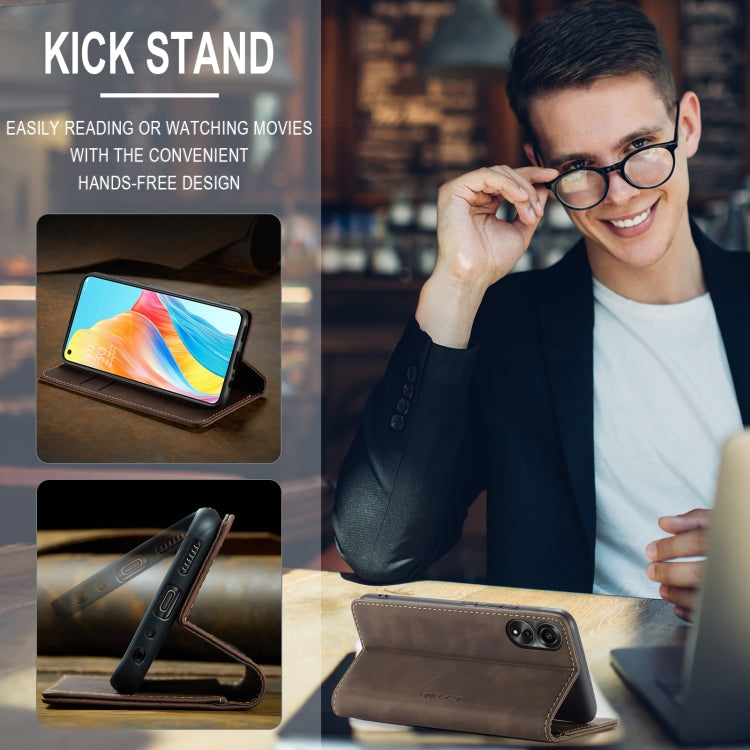 For OPPO A78 4G CaseMe 013 Multifunctional Horizontal Flip Leather Phone Case(Coffee) - OPPO Cases by CaseMe | Online Shopping South Africa | PMC Jewellery | Buy Now Pay Later Mobicred