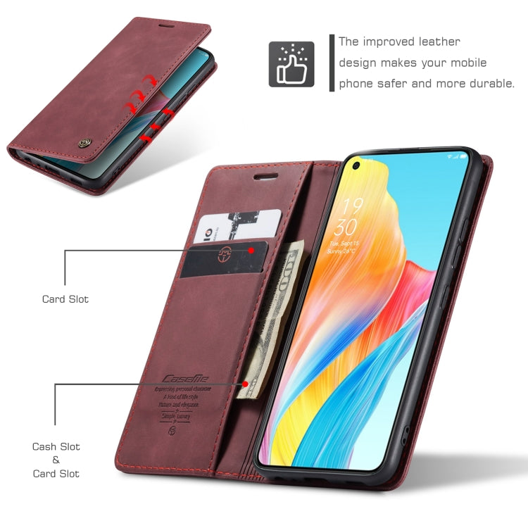For OPPO A78 4G CaseMe 013 Multifunctional Horizontal Flip Leather Phone Case(Wine Red) - OPPO Cases by CaseMe | Online Shopping South Africa | PMC Jewellery | Buy Now Pay Later Mobicred