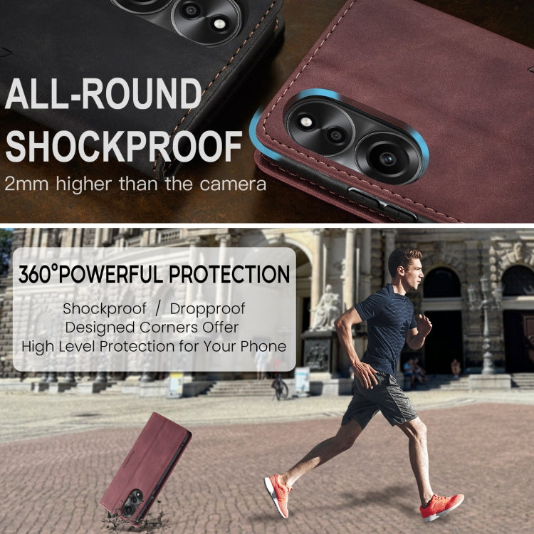 For OPPO A78 4G CaseMe 013 Multifunctional Horizontal Flip Leather Phone Case(Wine Red) - OPPO Cases by CaseMe | Online Shopping South Africa | PMC Jewellery | Buy Now Pay Later Mobicred