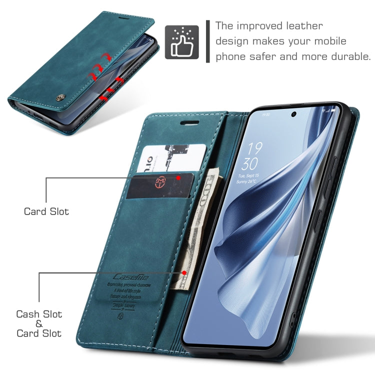 For OPPO Reno10 5G Global／Reno10 Pro Global CaseMe 013 Multifunctional Horizontal Flip Leather Phone Case(Blue) - free shipping - PMC Jewellery - Order now!