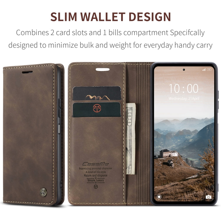 For Xiaomi Redmi 12 4G / 12 5G／Note 12R CaseMe 013 Multifunctional Horizontal Flip Leather Phone Case(Coffee) - free shipping - PMC Jewellery - Order now!