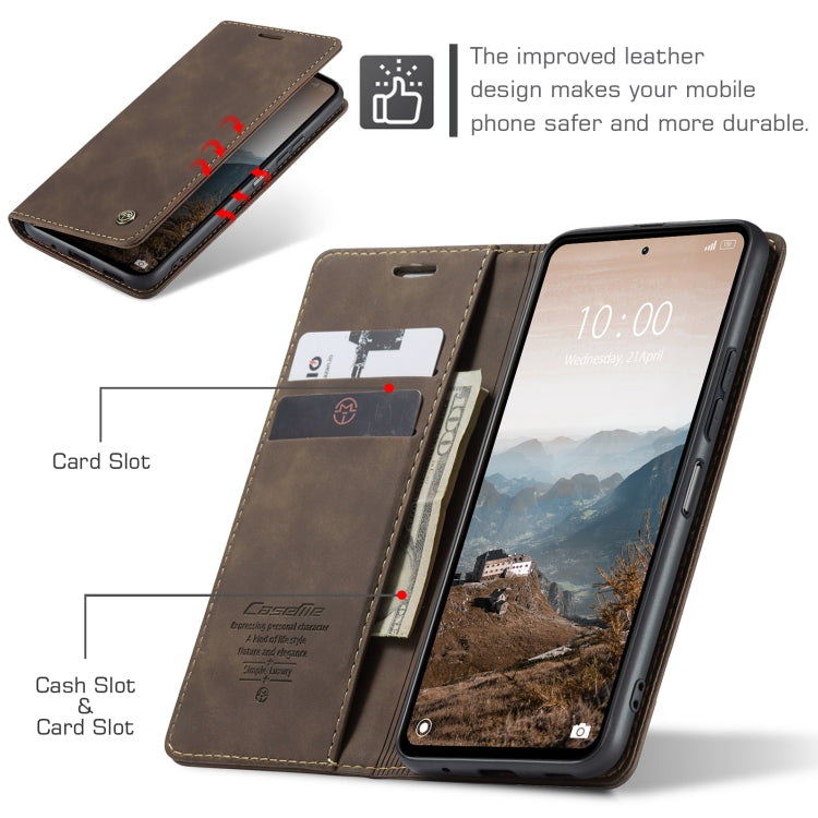 For Xiaomi Redmi 12 4G / 12 5G／Note 12R CaseMe 013 Multifunctional Horizontal Flip Leather Phone Case(Coffee) - free shipping - PMC Jewellery - Order now!