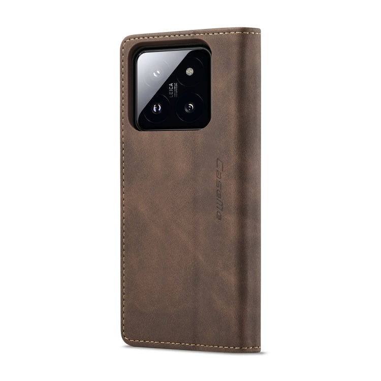 For Xiaomi 14 CaseMe 013 Multifunctional Horizontal Flip Leather Phone Case(Coffee) - free shipping - PMC Jewellery - Order now!