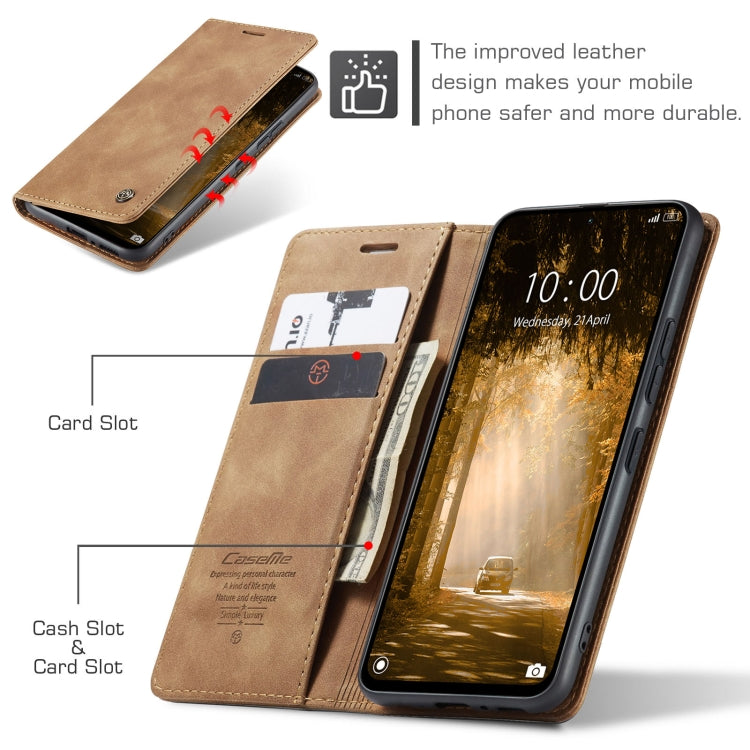 For Xiaomi Redmi Note 13 4G CaseMe 013 Multifunctional Horizontal Flip Leather Phone Case(Brown) - free shipping - PMC Jewellery - Order now!