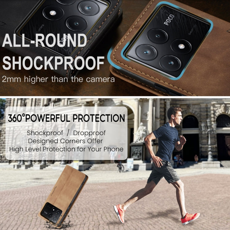 For Xiaomi Poco X6 Pro CaseMe 013 Multifunctional Horizontal Flip Leather Phone Case(Brown) - free shipping - PMC Jewellery - Order now!