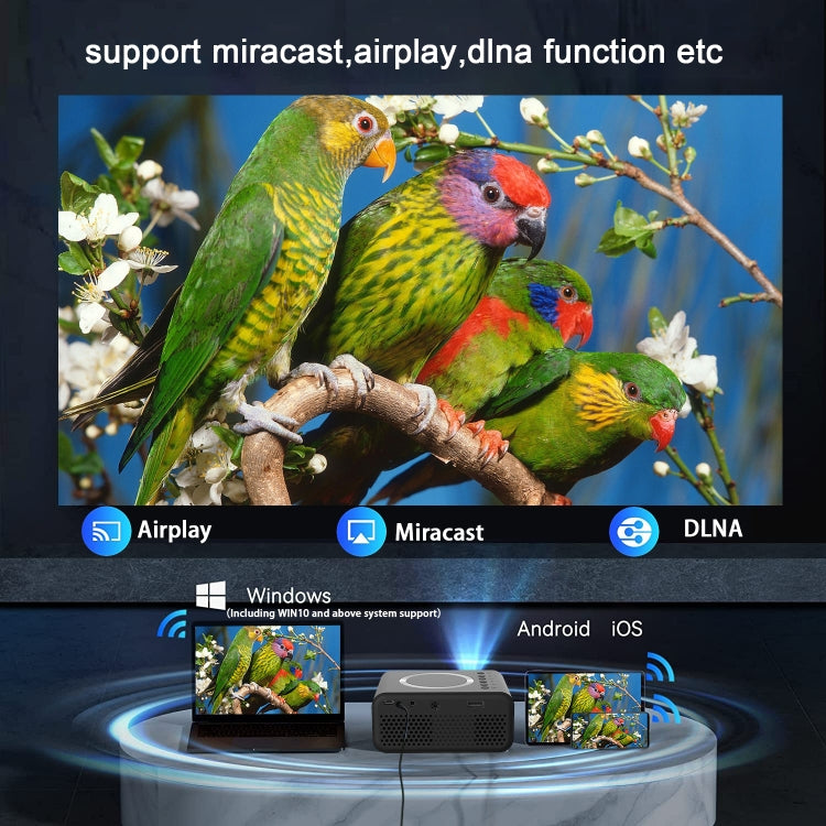 T300S 320x240 24ANSI Lumens Mini LCD Projector Supports Wired & Wireless Same Screen, Specification:UK Plug(White) - Mini Projector by PMC TechLife | Online Shopping South Africa | PMC TechLife | Buy Now Pay Later Mobicred