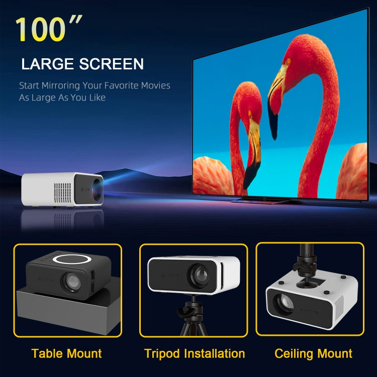 T300S 320x240 24ANSI Lumens Mini LCD Projector Supports Wired & Wireless Same Screen, Specification:AU Plug(Black) - Mini Projector by PMC TechLife | Online Shopping South Africa | PMC TechLife | Buy Now Pay Later Mobicred