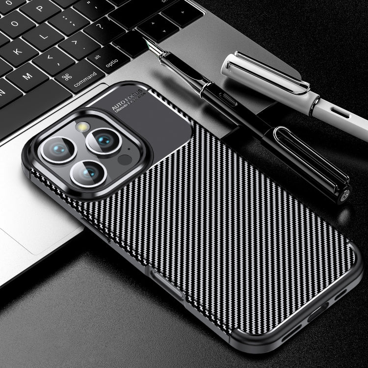 For iPhone 16 Pro Carbon Fiber Texture Shockproof TPU Phone Case(Black) - iPhone 16 Pro Cases by PMC TechLife | Online Shopping South Africa | PMC TechLife | Buy Now Pay Later Mobicred