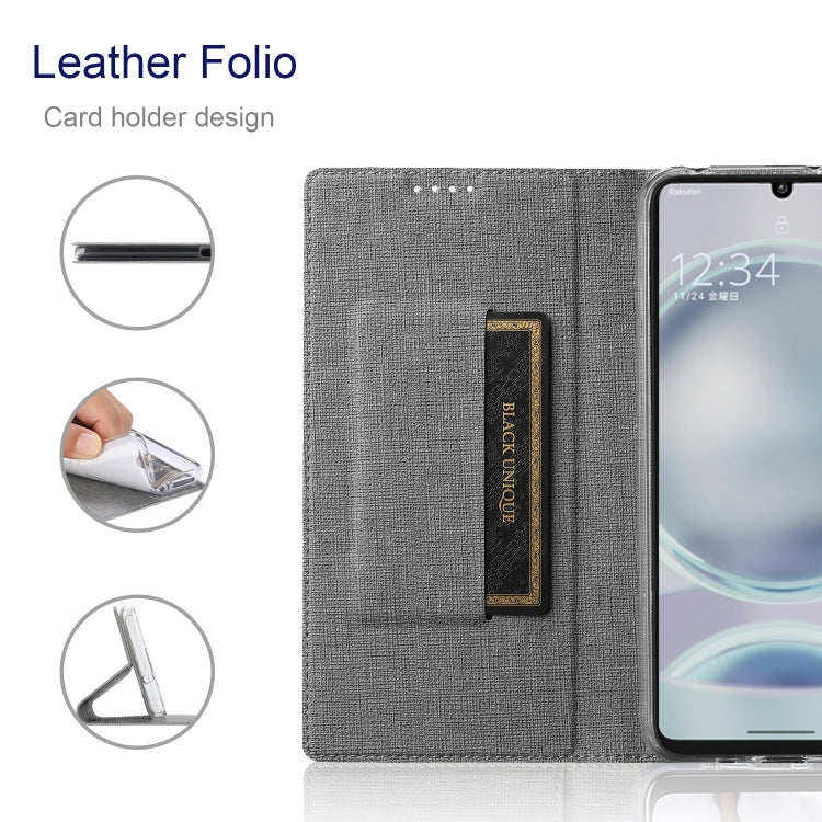 For Sharp Aquos Sense8 ViLi DMX Series Shockproof TPU + PU Leather Magnetic Attraction Horizontal Flip Case(Grey) - free shipping - PMC Jewellery - Order now!