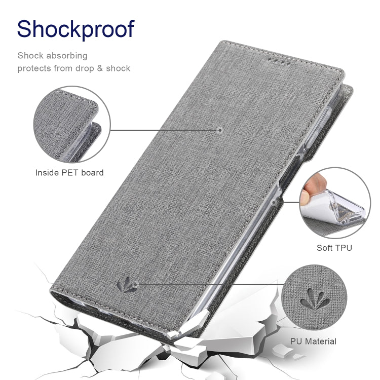 For Sharp Aquos Sense8 ViLi DMX Series Shockproof TPU + PU Leather Magnetic Attraction Horizontal Flip Case(Grey) - free shipping - PMC Jewellery - Order now!