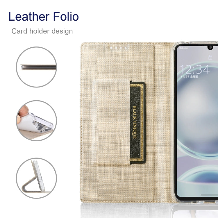 For Sharp Aquos Sense8 ViLi DMX Series Shockproof TPU + PU Leather Magnetic Attraction Horizontal Flip Case(Gold) - free shipping - PMC Jewellery - Order now!