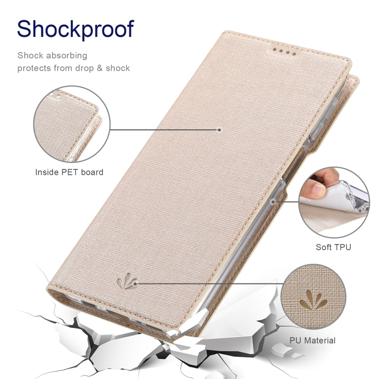 For Sharp Aquos Sense8 ViLi DMX Series Shockproof TPU + PU Leather Magnetic Attraction Horizontal Flip Case(Gold) - free shipping - PMC Jewellery - Order now!