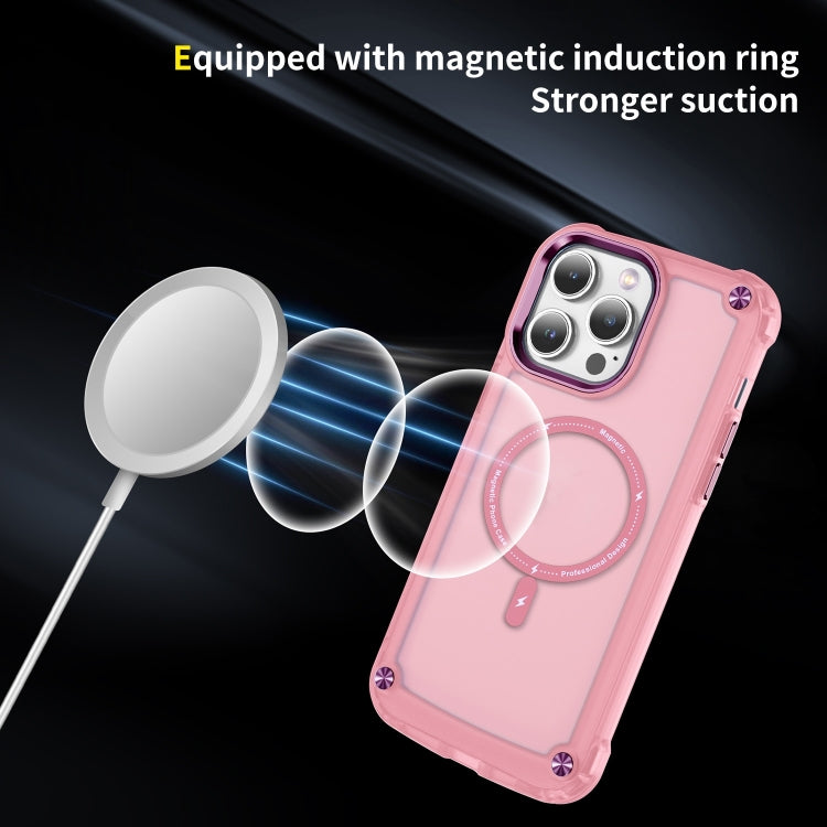 For iPhone 16 Pro Max Skin Feel TPU + PC MagSafe Magnetic Phone Case(Transparent Pink) - iPhone 16 Pro Max Cases by PMC TechLife | Online Shopping South Africa | PMC TechLife | Buy Now Pay Later Mobicred