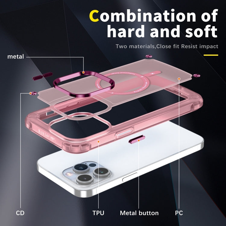 For iPhone 16 Pro Max Skin Feel TPU + PC MagSafe Magnetic Phone Case(Transparent Pink) - iPhone 16 Pro Max Cases by PMC TechLife | Online Shopping South Africa | PMC TechLife | Buy Now Pay Later Mobicred