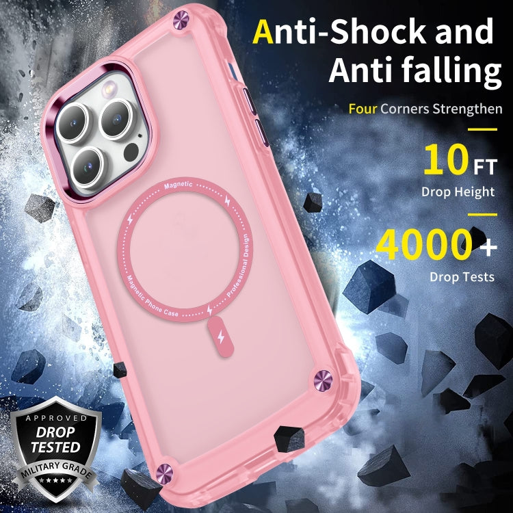 For iPhone 16 Pro Max Skin Feel TPU + PC MagSafe Magnetic Phone Case(Transparent Pink) - iPhone 16 Pro Max Cases by PMC TechLife | Online Shopping South Africa | PMC TechLife | Buy Now Pay Later Mobicred